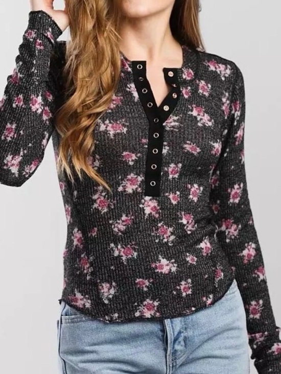 Free People Tops - Free People One Of The Girls Printed Black Combo Shirt. NWT